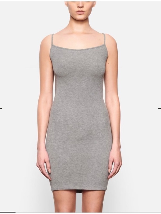 SKIMS Dresses & Skirts - SKIMS soft lounge mini slip dress Heather gray size XL